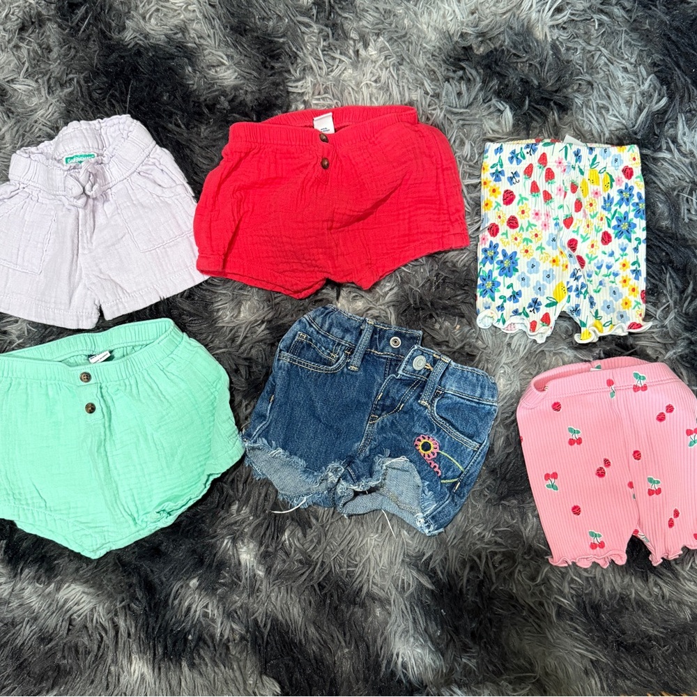 Old Navy Kids Shorts Set - Red, Pink, Green, Denim, Floral